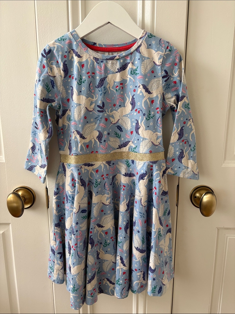 Mini Boden Pegasus knit twirl dress